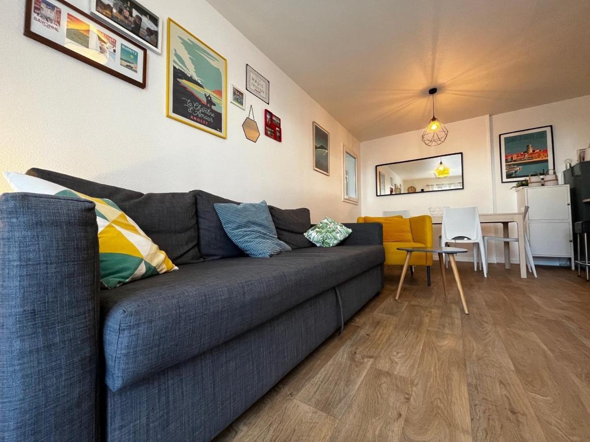Bel Appartement T3 Avec Jardin, Piscine Et Parking, Proche Plage A Hendaye - Fr-1-239-739 Exteriör bild